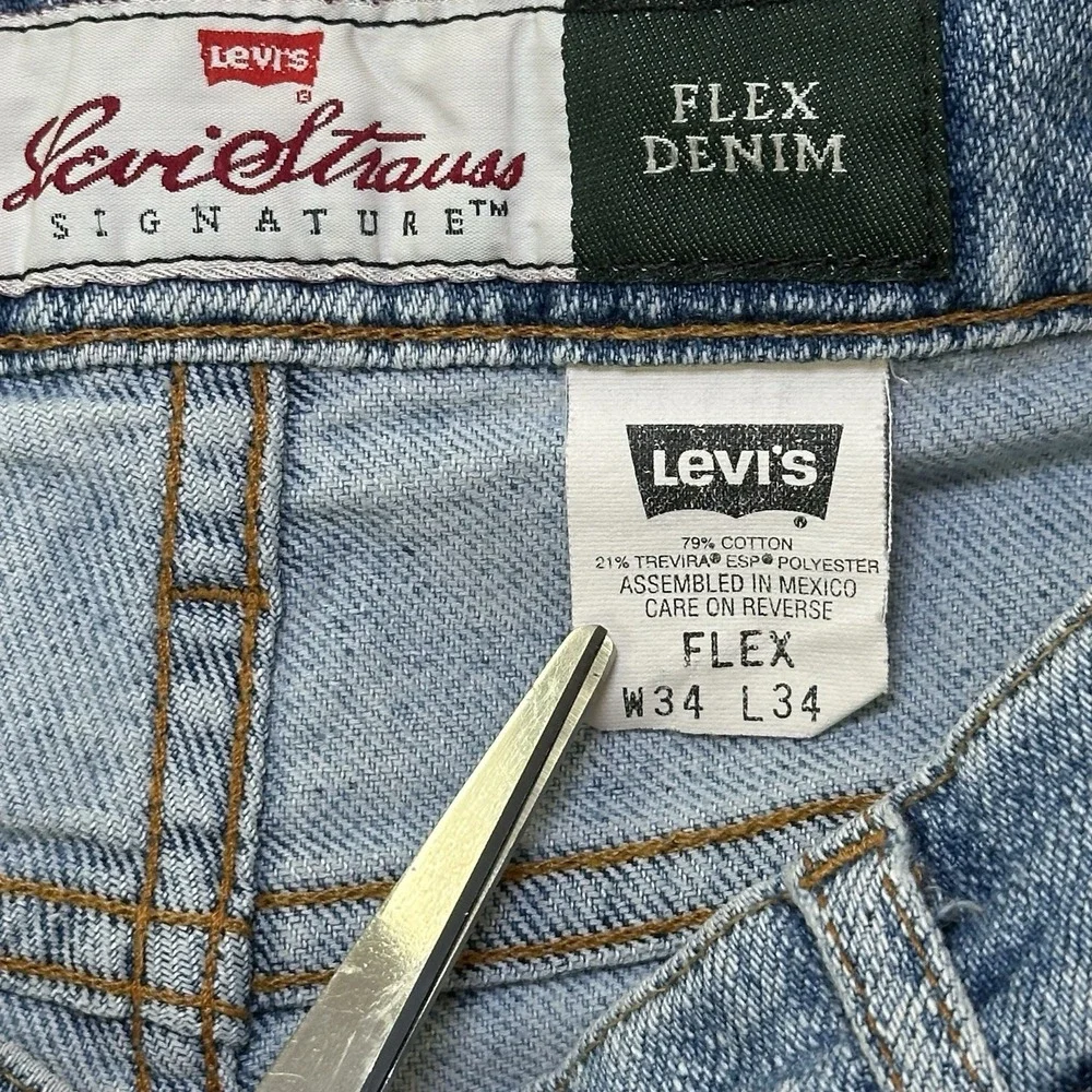 Vintage Levis Jeans Mens 34x34 Flex Y2K 90s Original Riveted Denim‎